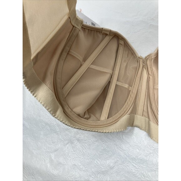 NWT Elila Plus Size Beige Strapless Convertible Straps Nude Bra Not Padded 44D - Picture 11 of 12